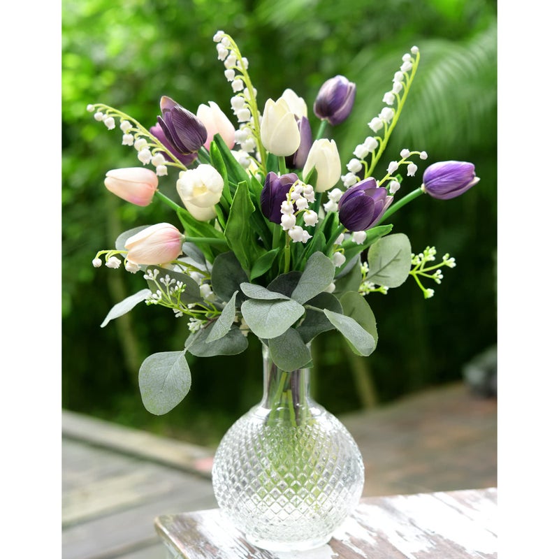 FiveSeasonStuff Real Touch Tulips Artificial Flowers â€“ 15 Stems Faux Tulip Bouquet in Gift Box for Wedding, Home Decor, Party, Floral Arrangements (Beyond Purple) - Image 5
